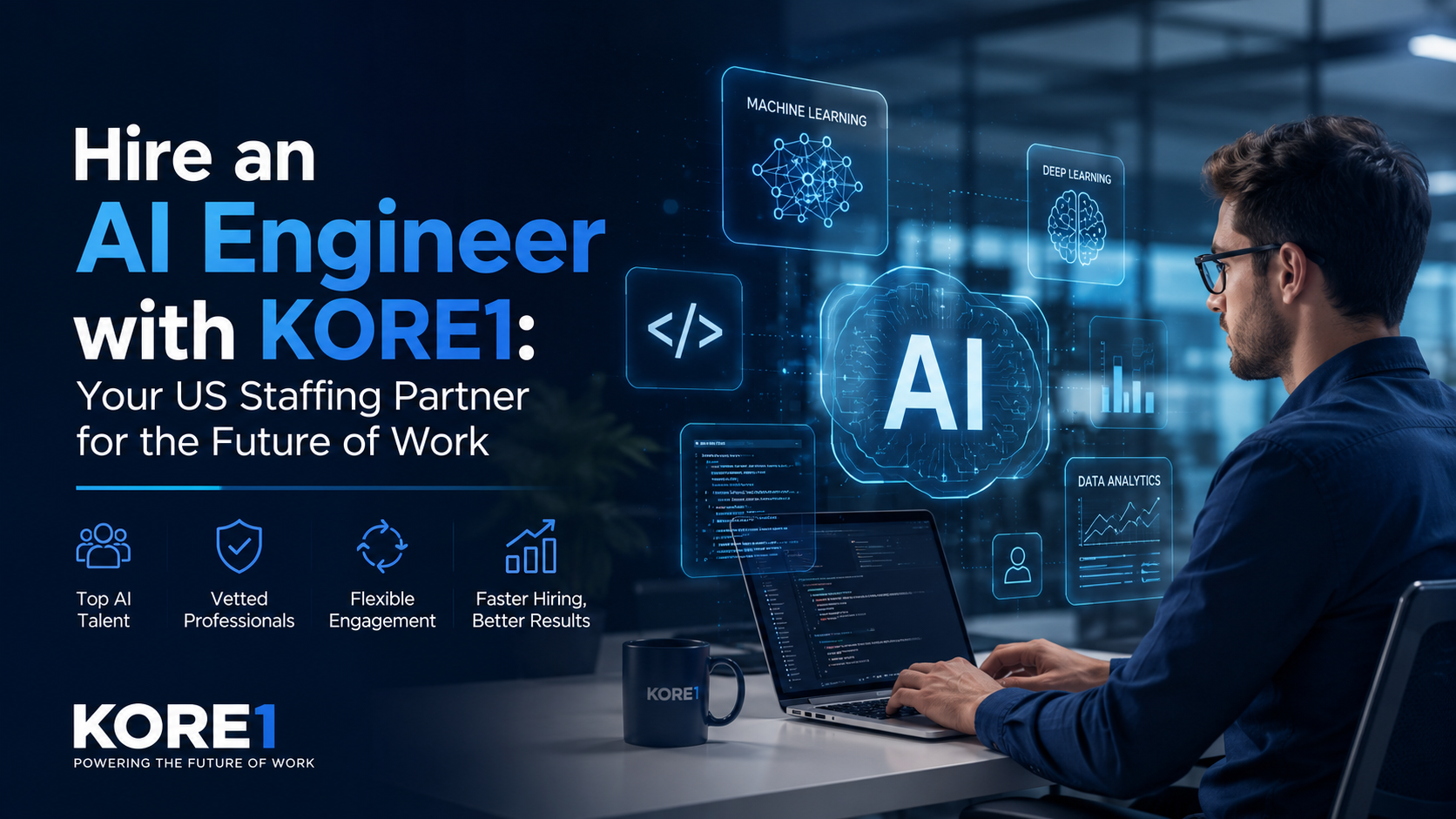 Hire an AI Engineer with KORE1: Your US Staffing Partner for the Future of Work