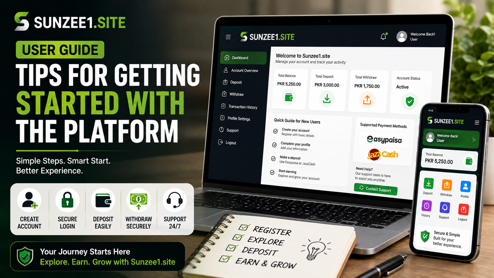 Sunzee1.site User Guide: Tips for Getting Started with the Platform